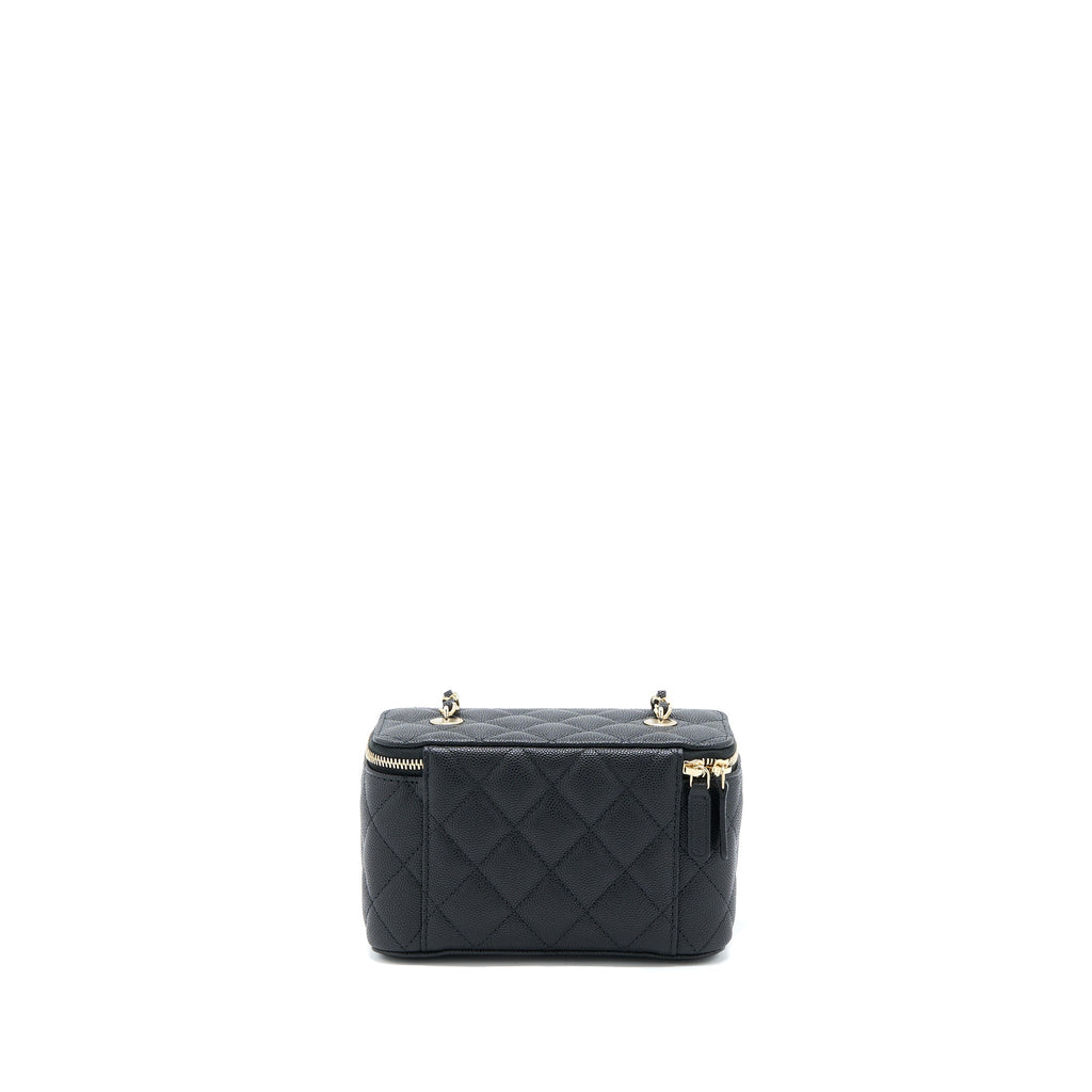 Chanel 23C Long Vanity With Chain Caviar Black L