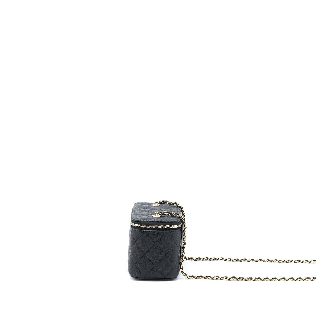Chanel 23C Long Vanity With Chain Caviar Black L