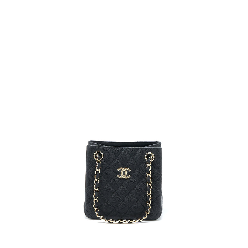 Chanel 22S Mini Bucket Bag Caviar Black L (Microchip)