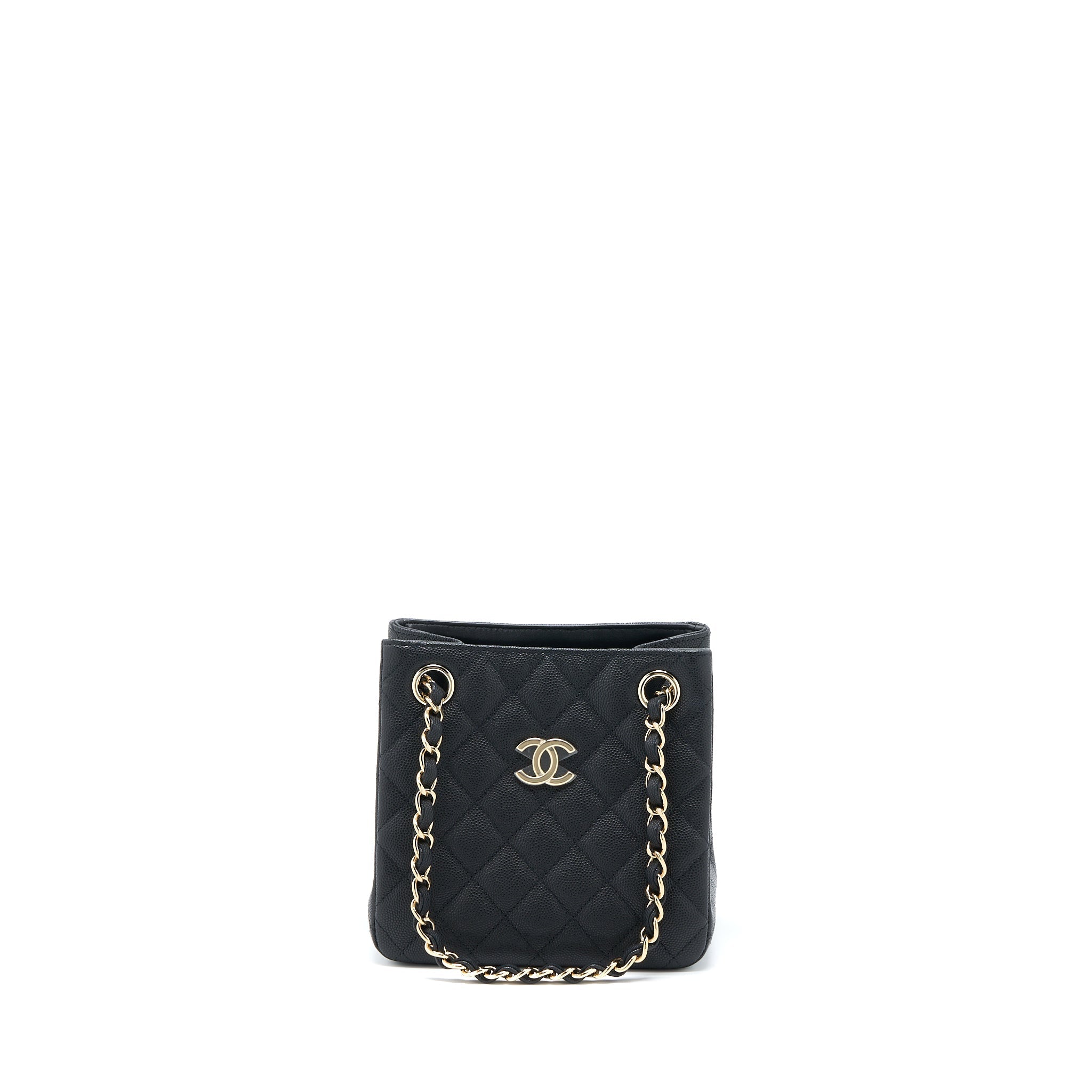 Chanel 22S Mini Bucket Bag Caviar Black L (Microchip)