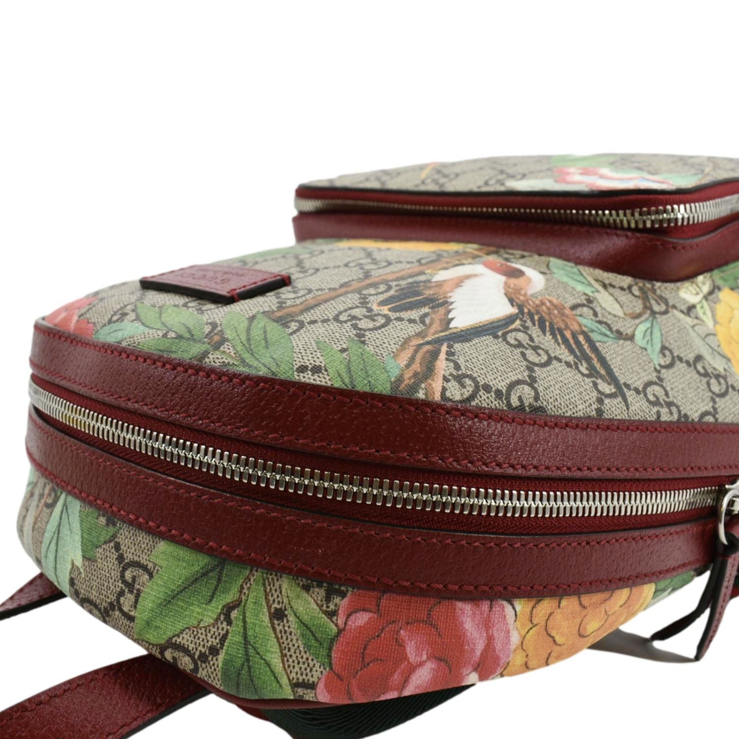 GUCCI Tian Print GG Supreme Monogram Canvas Backpack Beige 427042