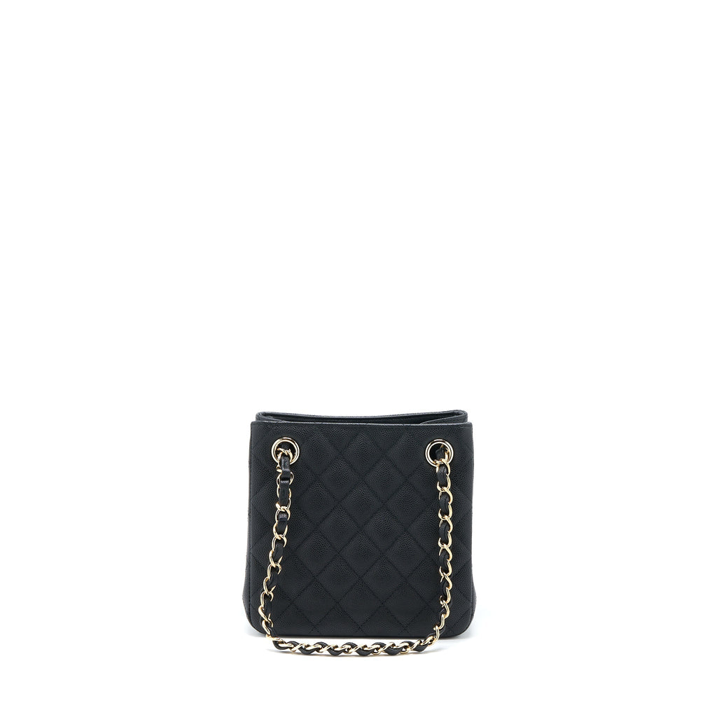 Chanel 22S Mini Bucket Bag Caviar Black L (Microchip)