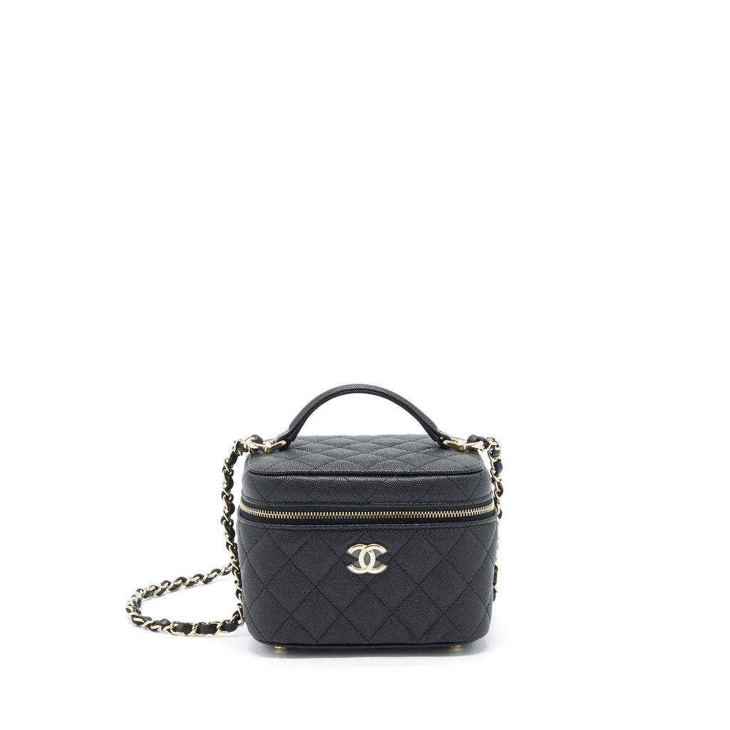 Chanel 22S Top Handle Vanity Caviar Black L