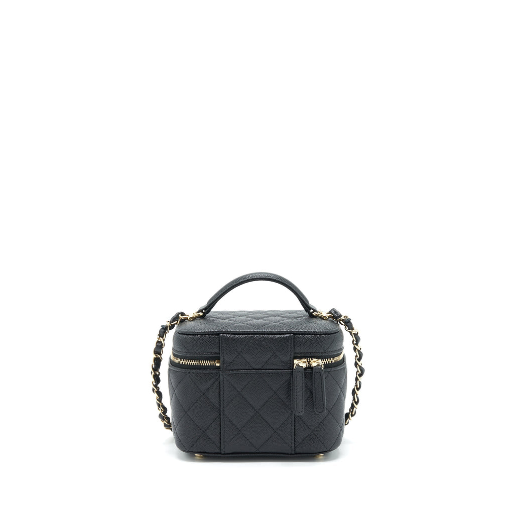 Chanel 22S Top Handle Vanity Caviar Black L