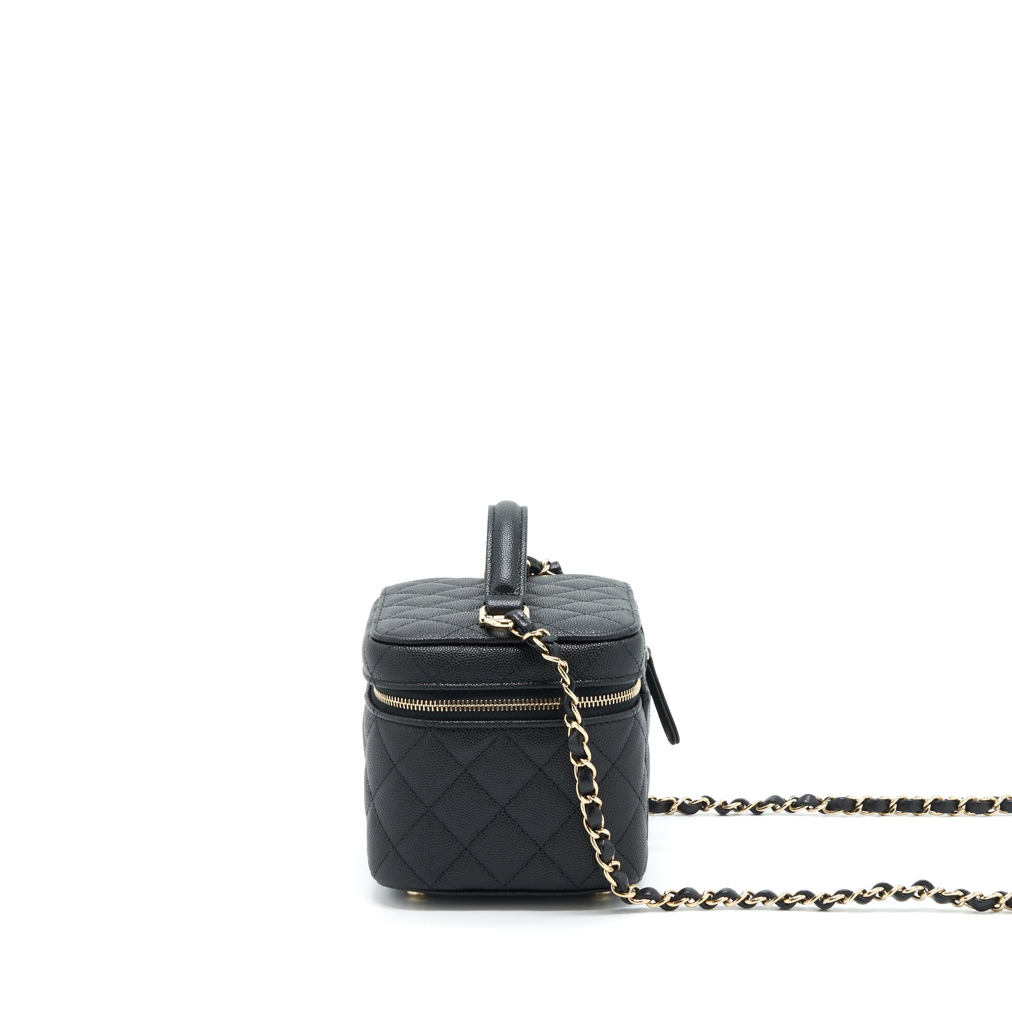 Chanel 22S Top Handle Vanity Caviar Black L