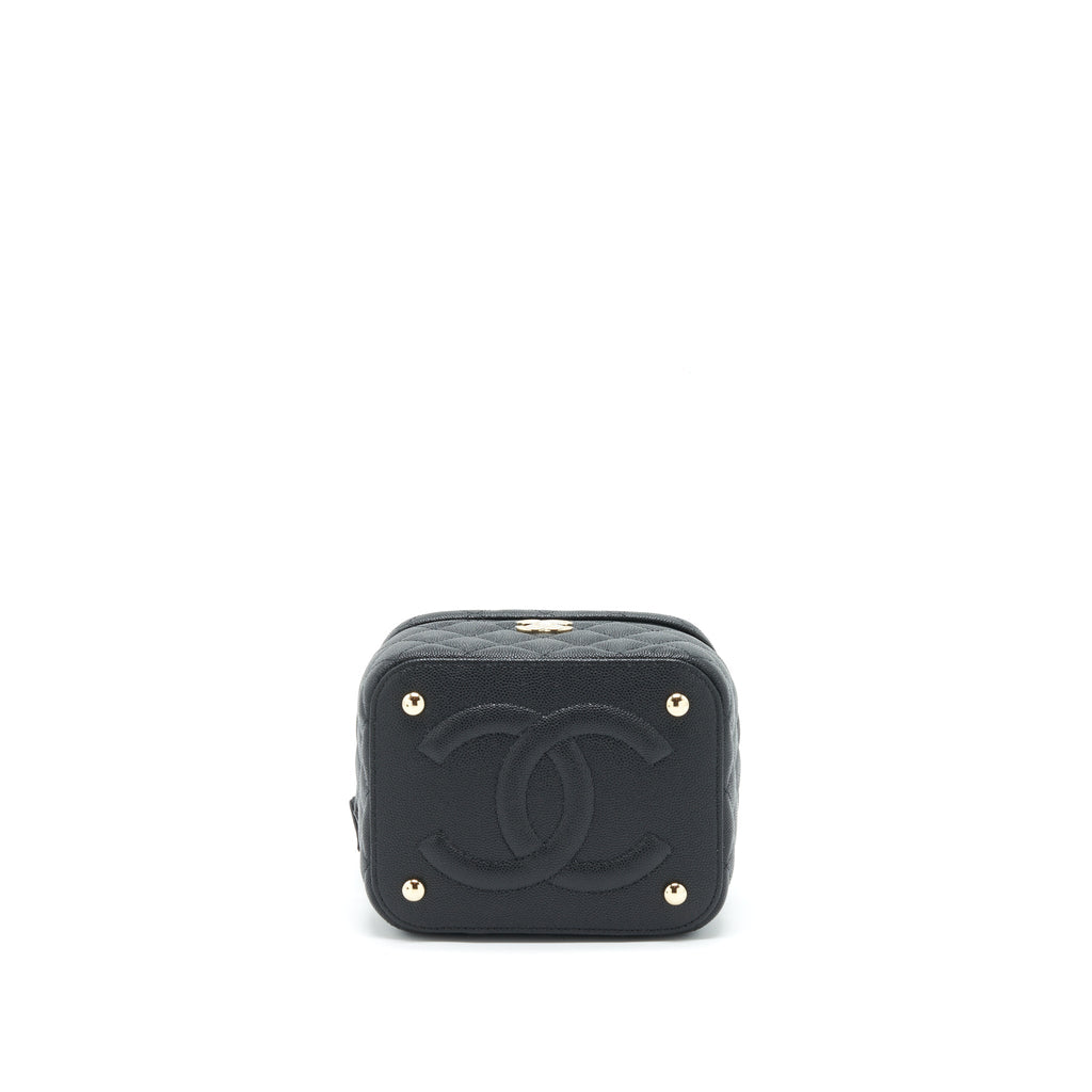 Chanel 22S Top Handle Vanity Caviar Black L