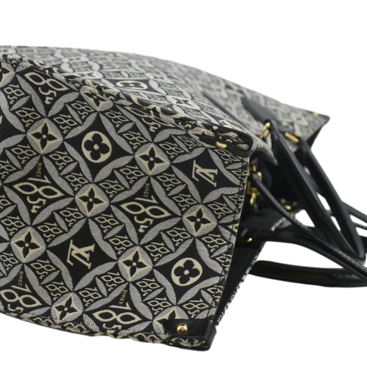 LOUIS VUITTON Onthego GM 1854 Jacquard Tote Bag Grey