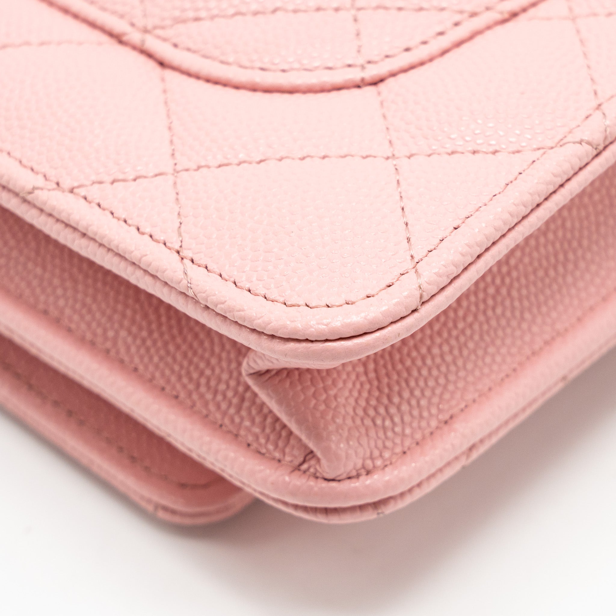Chanel Classic Wallet on Chain Caviar Pink L (Microchip)