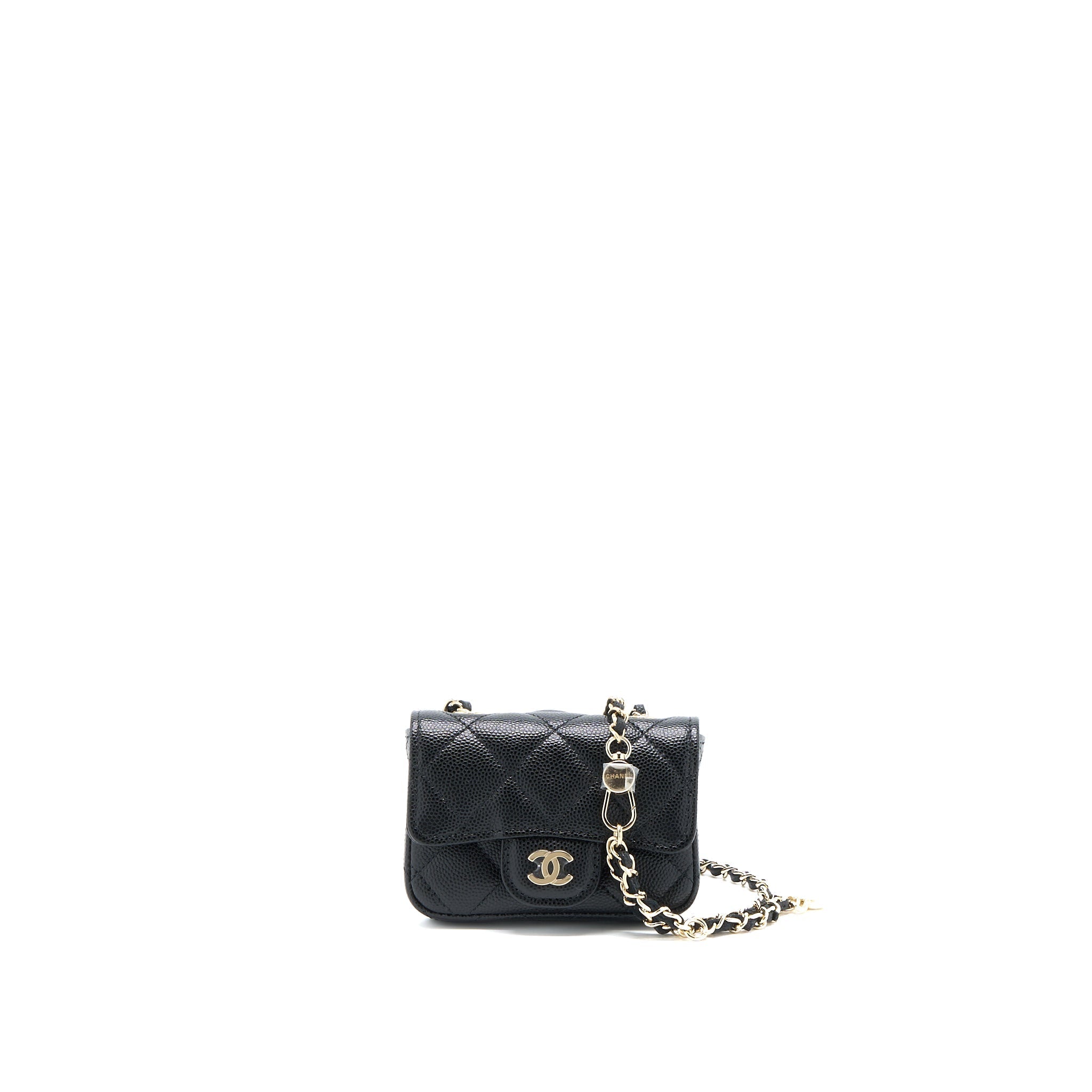 Chanel Flap Cardholder Belt Bag Caviar Black L
