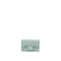 Chanel 23C Classic Flap Card Holder Caviar Light Grey L