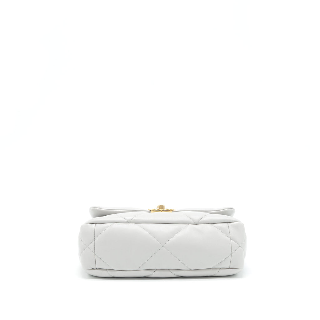Chanel Small 19 Bag Lambskin Light Grey With Multicolour Hardware