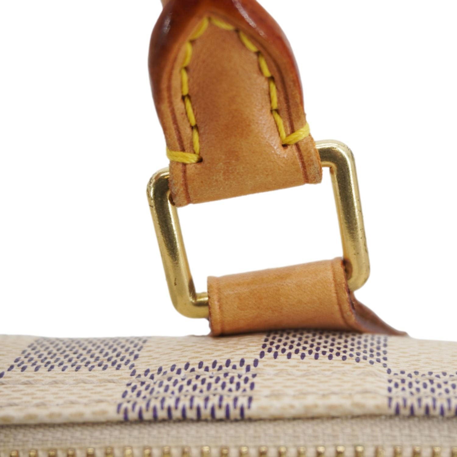 LOUIS VUITTON Speedy 30 Damier Azur Shoulder Bag White