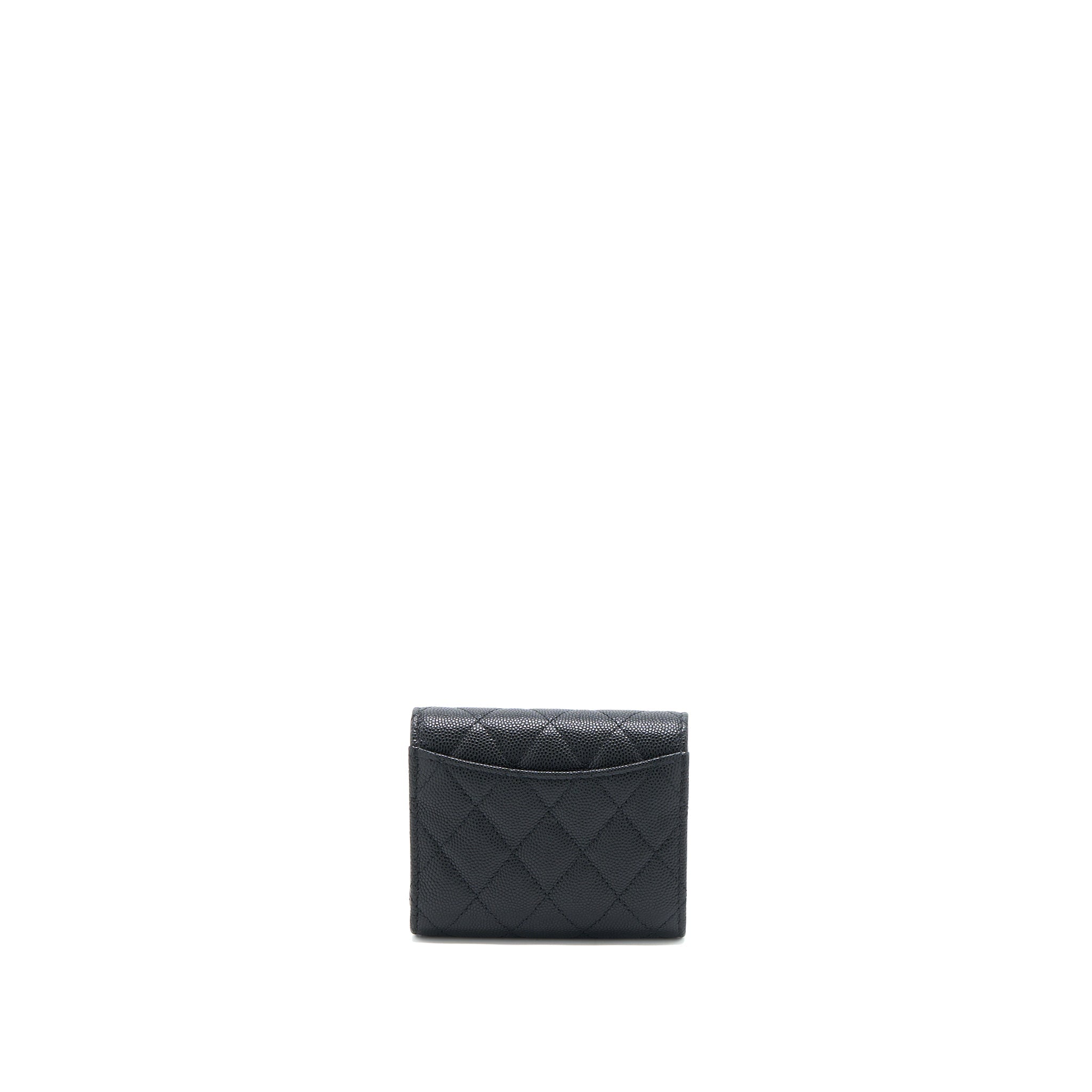 Chanel Classic Flap Compact Wallet Caviar Black L
