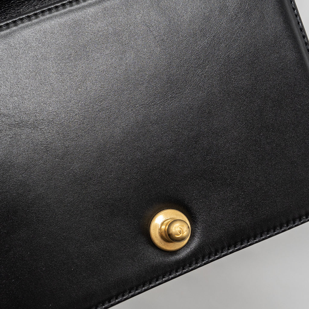 Chanel mini square boy bag limited edition calfskin black  (microchip)