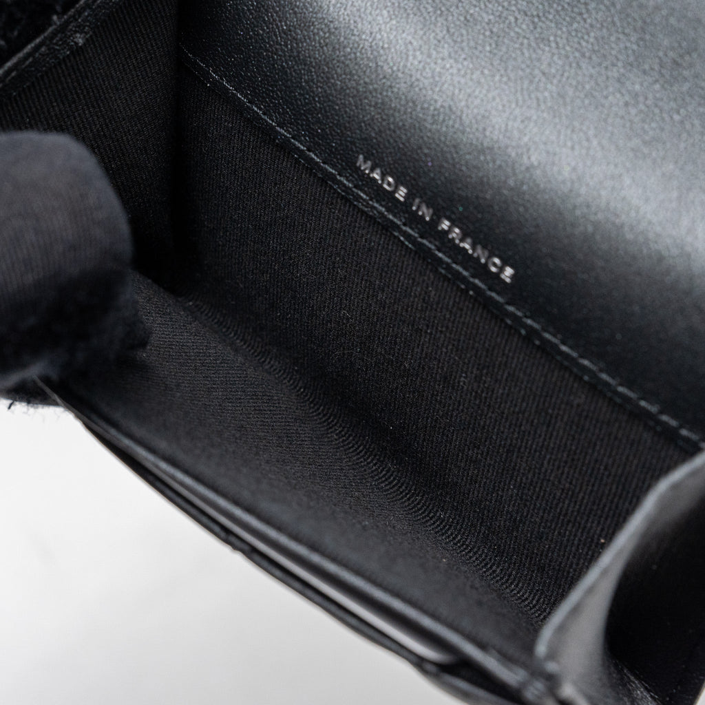 Chanel Classic Flap Card Holder Lambskin So Black  (microchip)