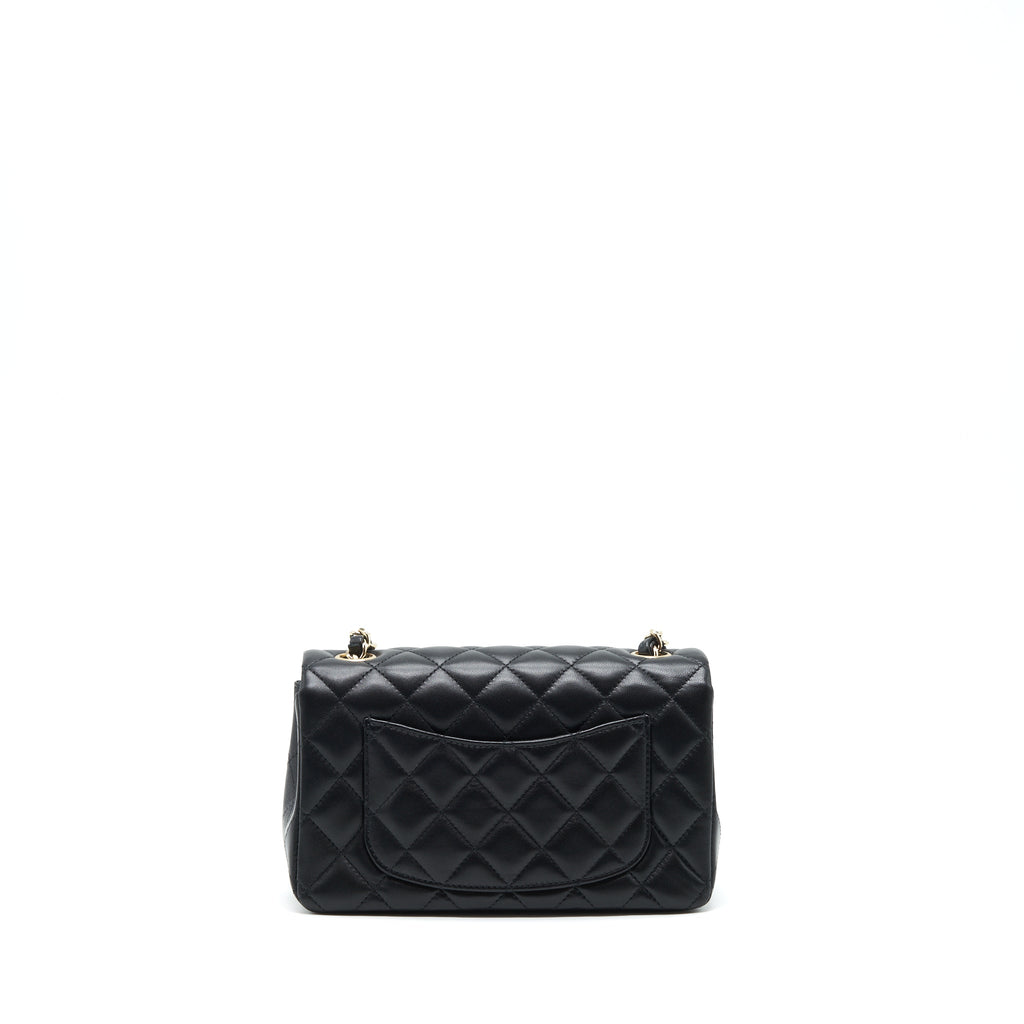 Chanel Mini Rectangular Flap Bag Lambskin Black L