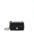 Chanel Mini Rectangular Flap Bag Lambskin Black L