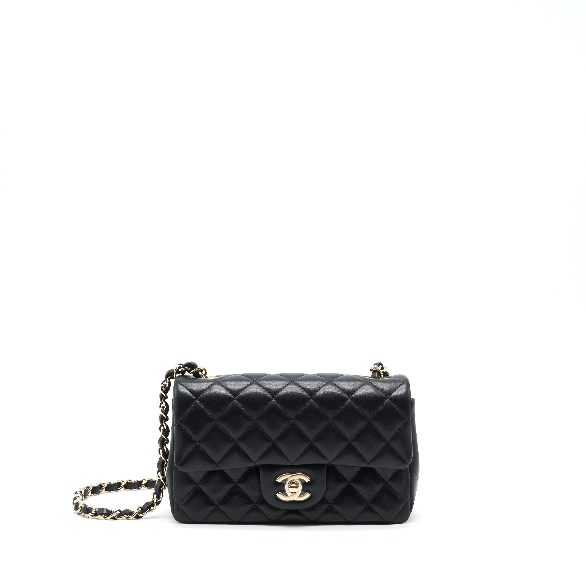 Chanel Mini Rectangular Flap Bag Lambskin Black L