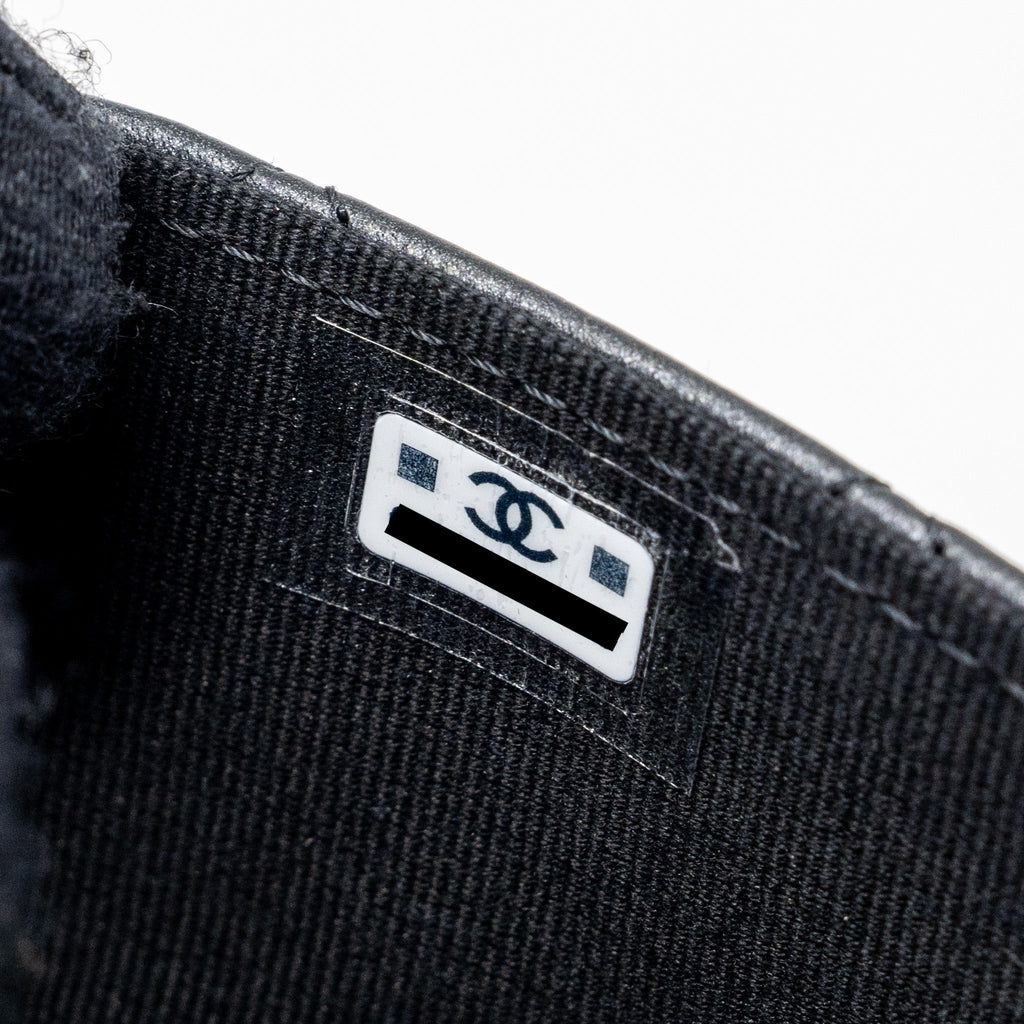 Chanel Classic Flap Card Holder Lambskin So Black  (microchip)