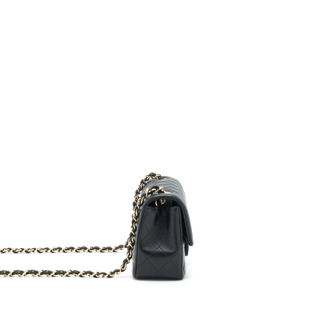 Chanel Mini Rectangular Flap Bag Lambskin Black L