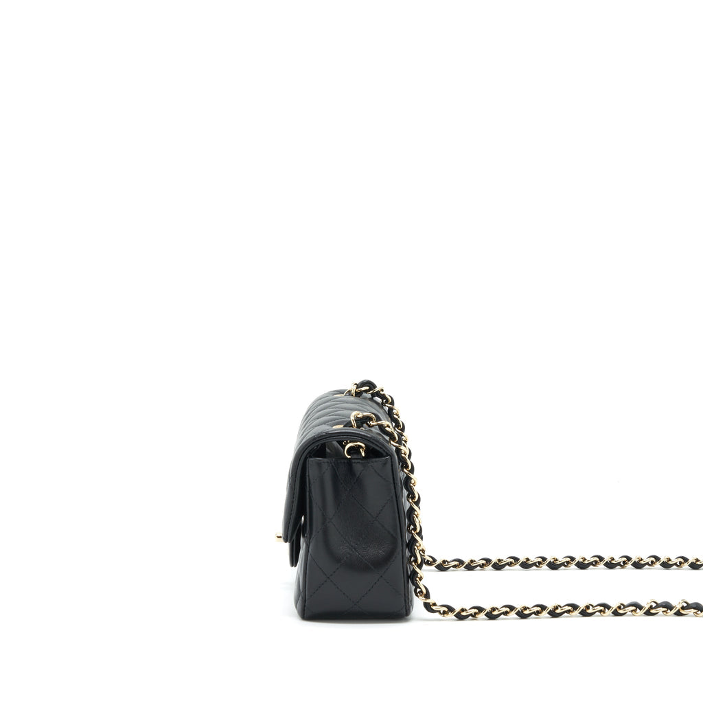 Chanel Mini Rectangular Flap Bag Lambskin Black L