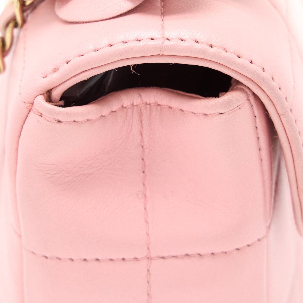 Chanel Camellia Mini Flap Bag Lambskin Pink