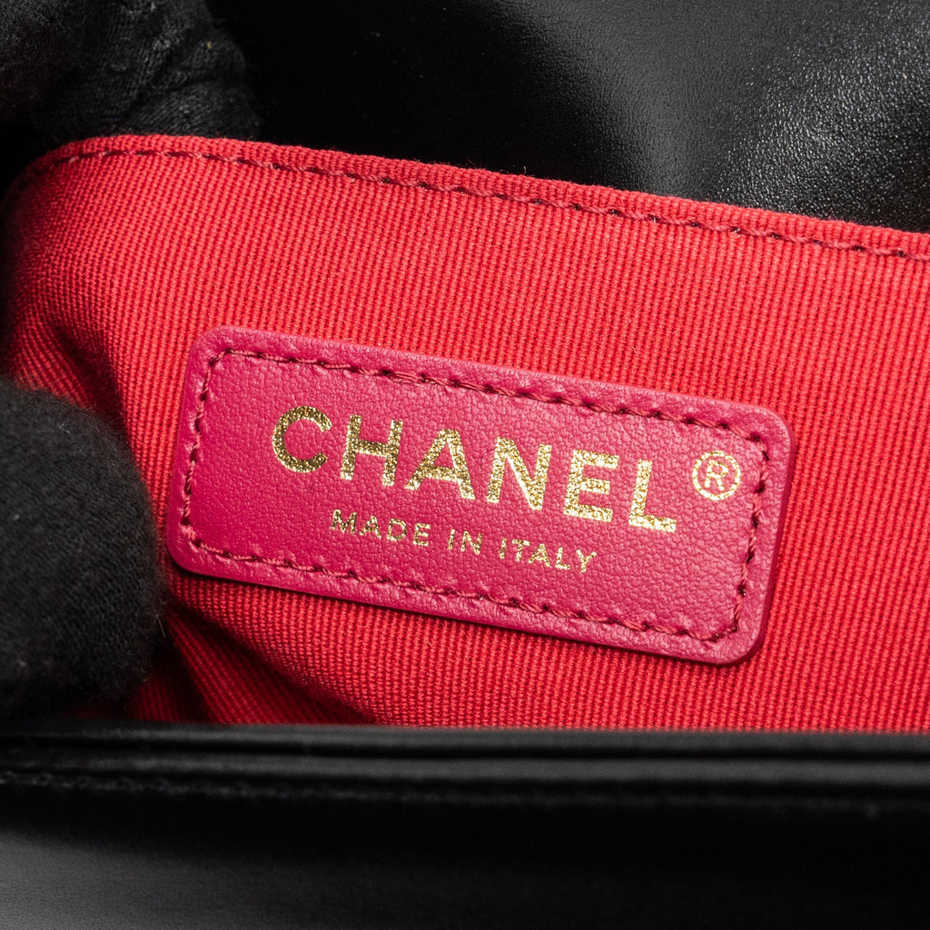 Chanel mini square boy bag limited edition calfskin black  (microchip)