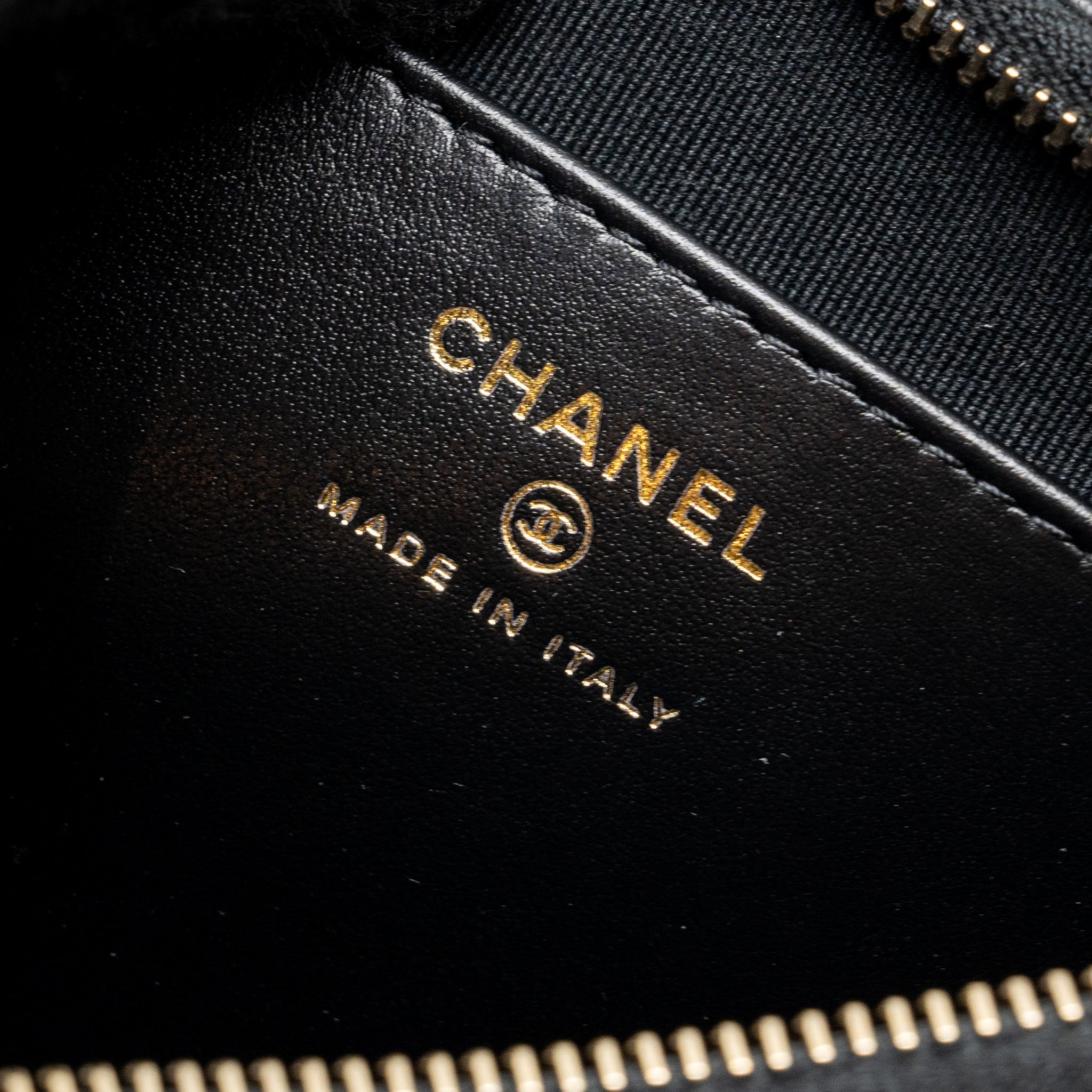 Chanel 23k Small Hobo Shoulder Bag Calfskin Black  (microchip)