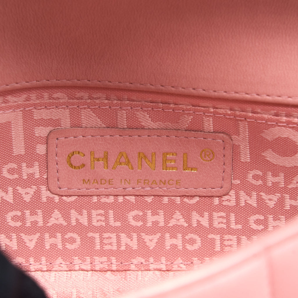 Chanel Camellia Mini Flap Bag Lambskin Pink