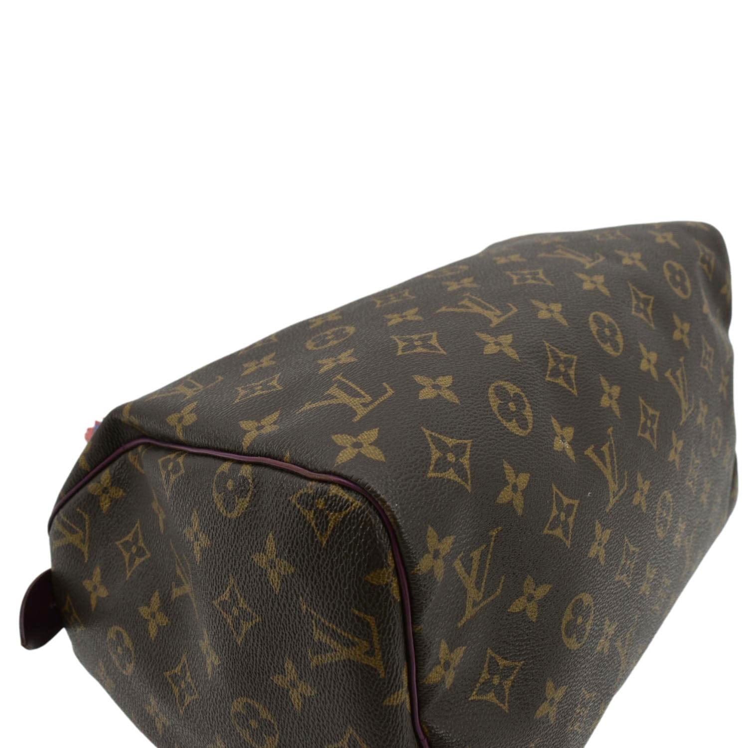 LOUIS VUITTON Totem Speedy 30 Monogram Canvas Satchel Bag Magenta