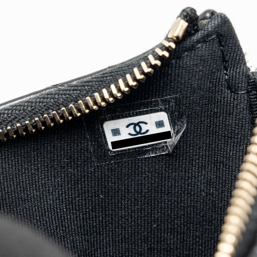 Chanel 23k Small Hobo Shoulder Bag Calfskin Black  (microchip)
