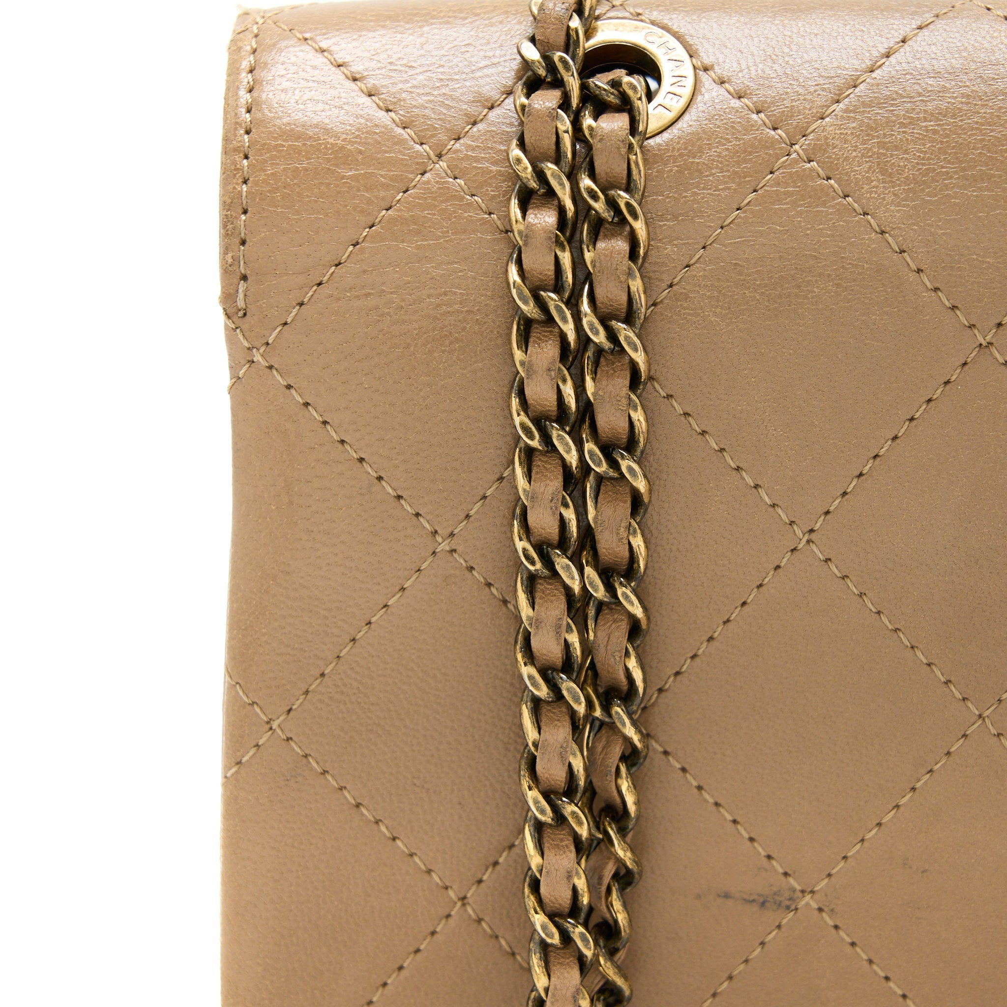Chanel Messenger Flap Bag Lambskin Beige