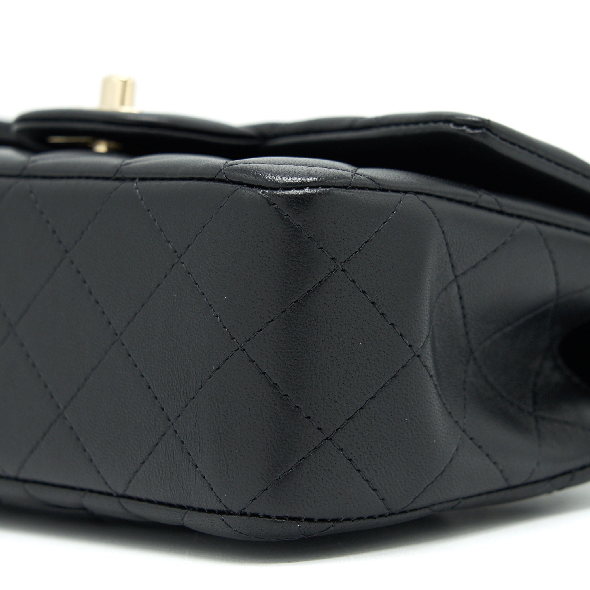 Chanel Top Handle Mini Rectangular Flap Bag Lambskin Black L