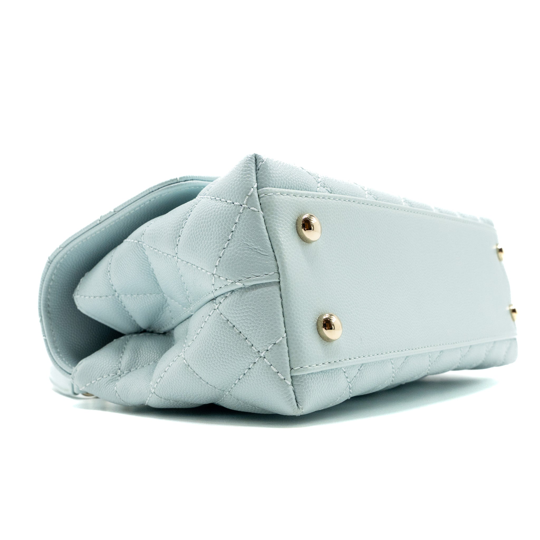 Chanel small coco handle caviar light blue L (microchip)