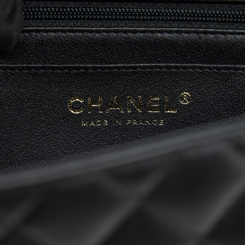 Chanel Top Handle Mini Rectangular Flap Bag Lambskin Black L