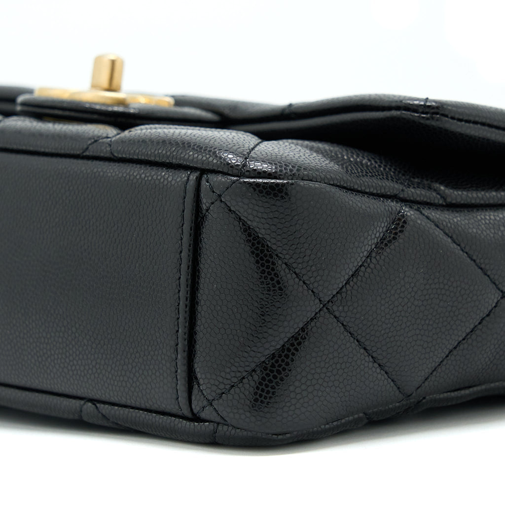 Chanel 22A Small Flap Bag Caviar Black Brushed Gold Hardware