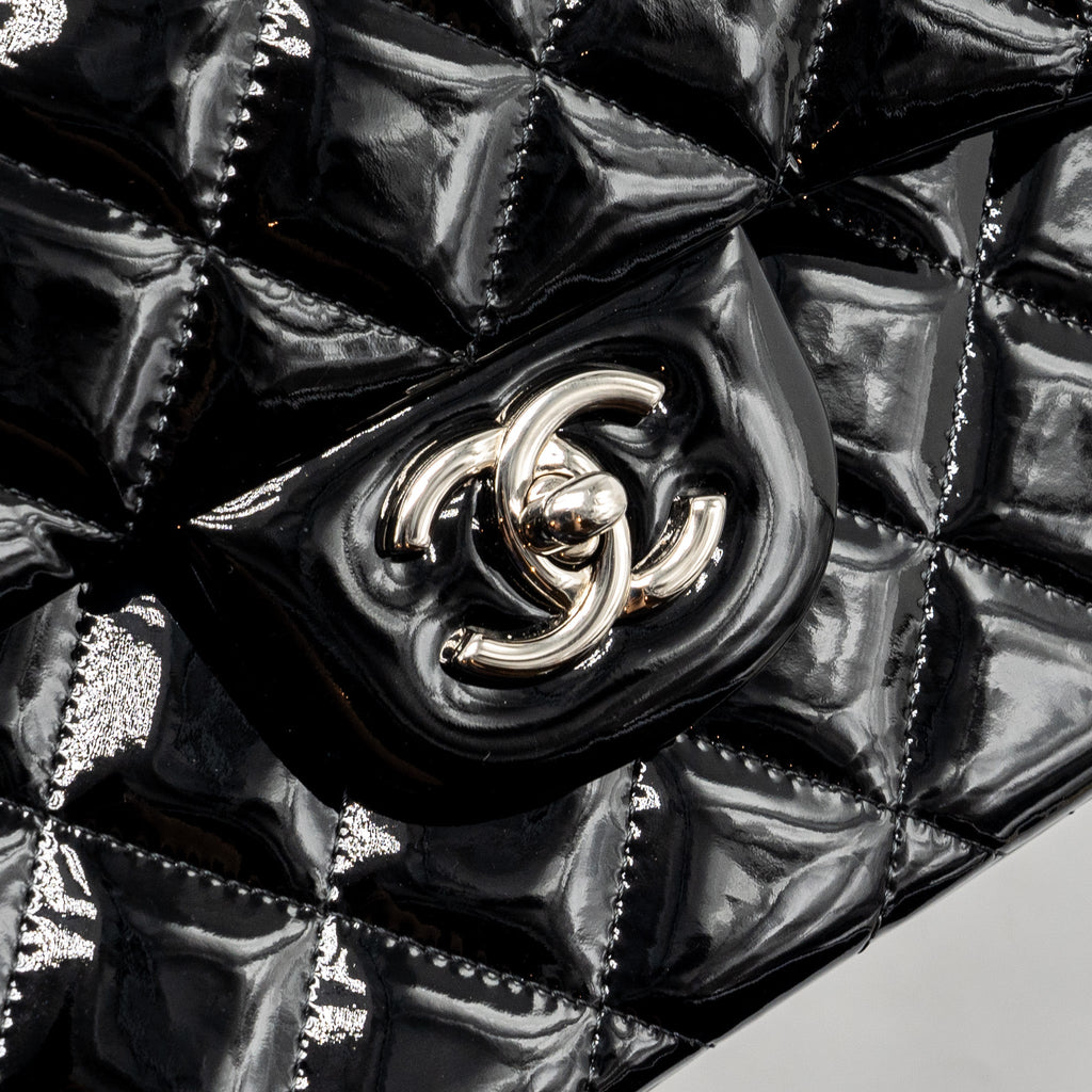 Chanel Jumbo Classic Double Flap Bag Patent Black
