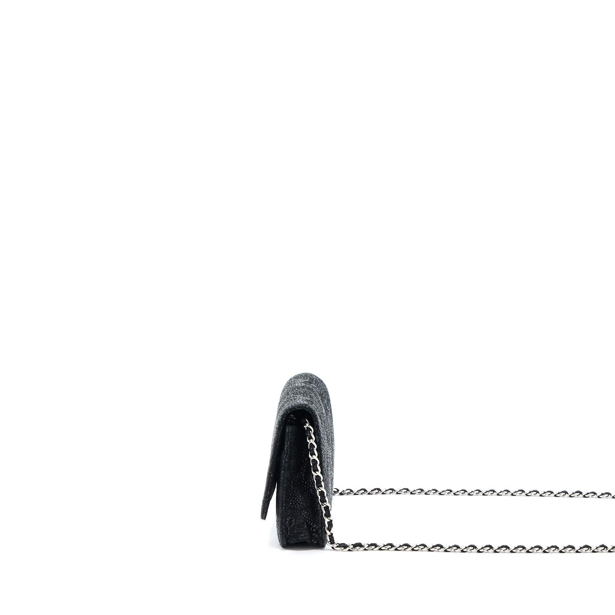 Chanel Seasonal Wallet On Chain Fabric Black