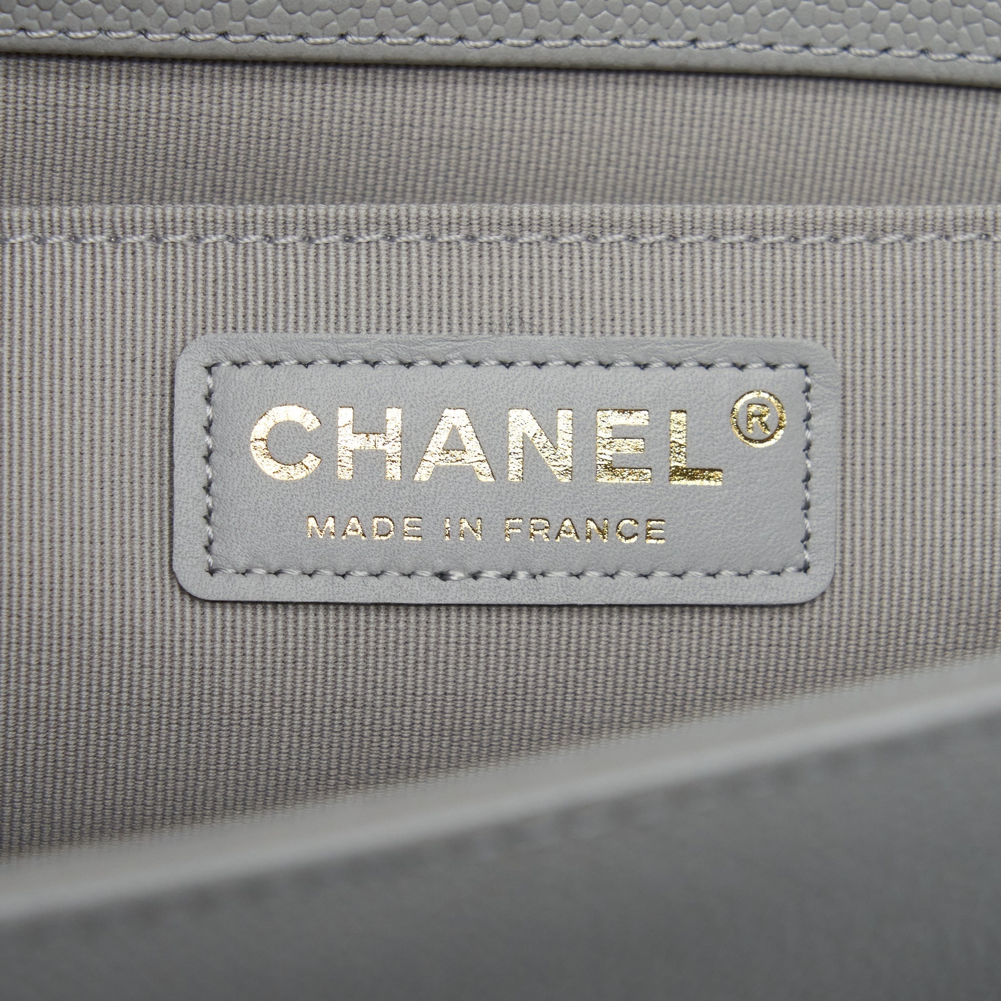 Chanel Medium Boy Bag Caviar Light Grey