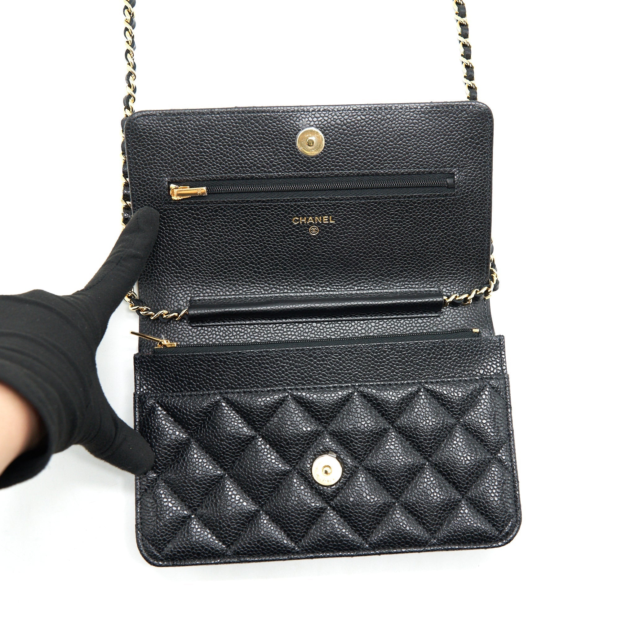 Chanel Classic Wallet on Chain Caviar black
