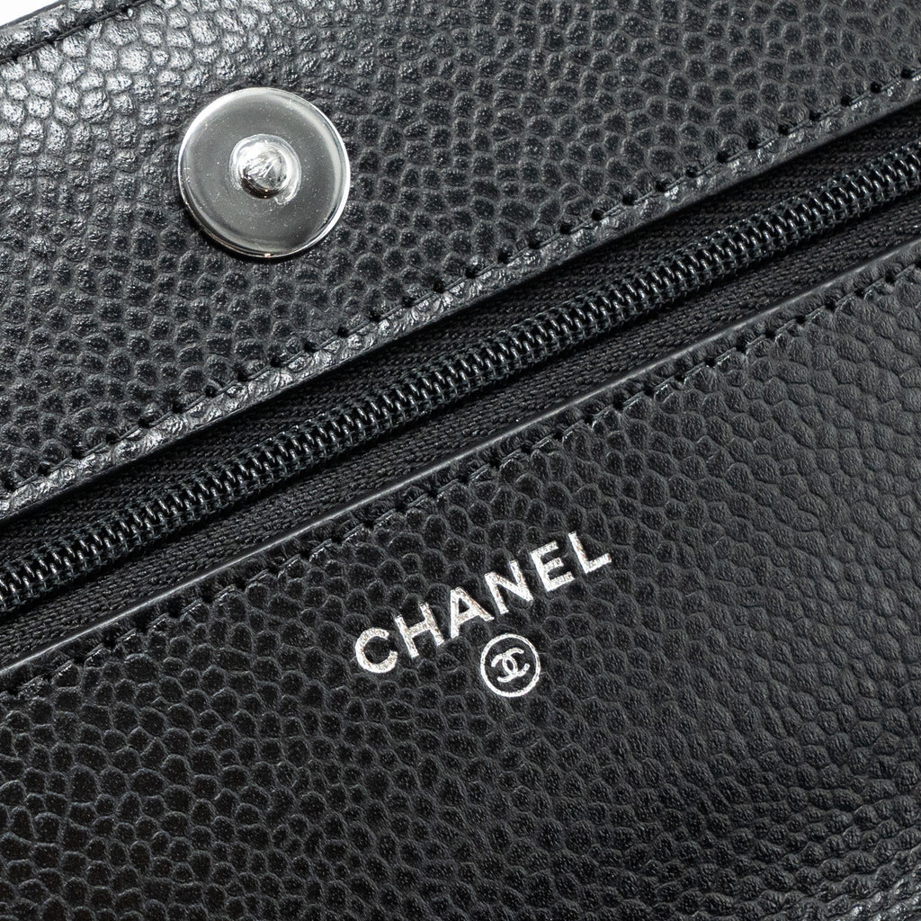 Chanel Classic Wallet On Chain Caviar Black  (microchip)