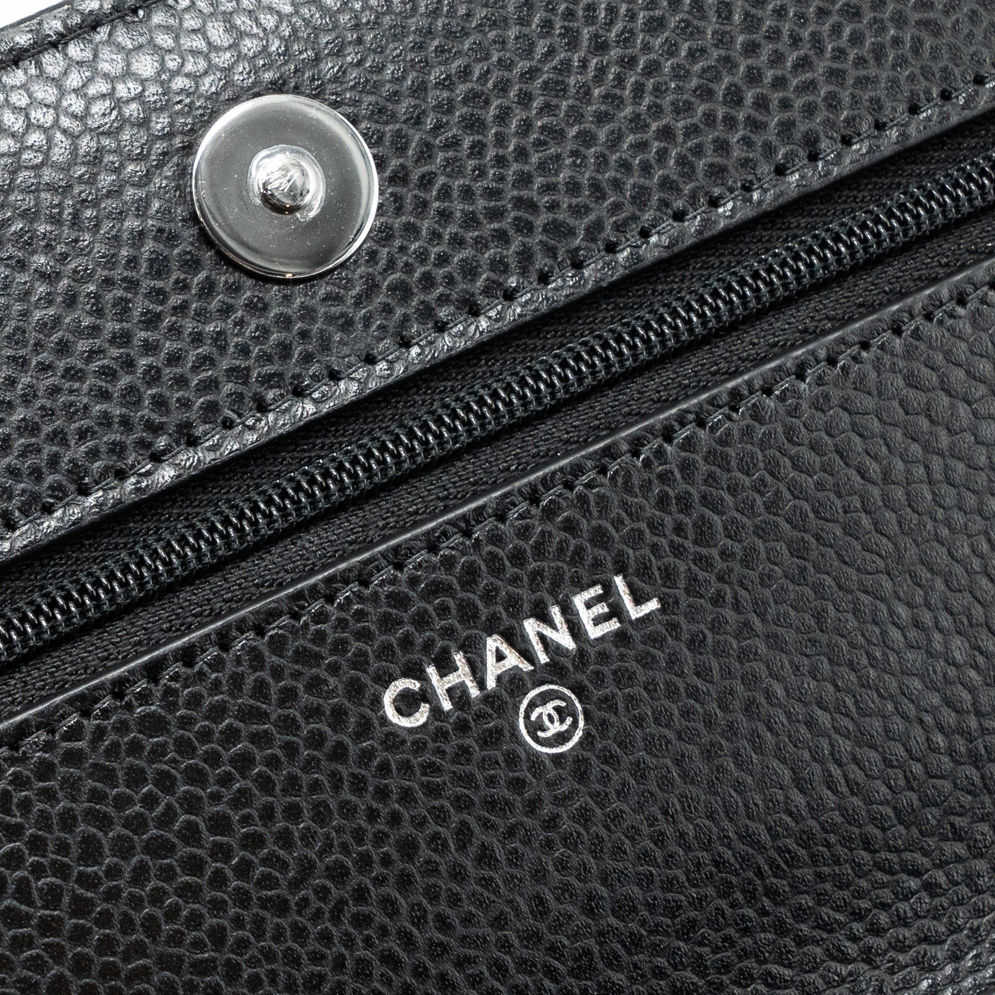 Chanel Classic Wallet On Chain Caviar Black  (microchip)