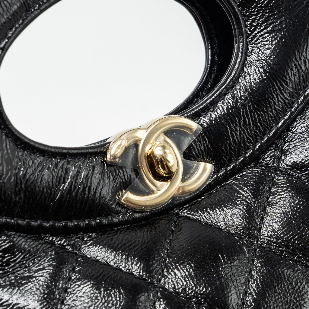 Chanel 24S Mini 31 Bag shiny Lambskin black  (microchip)