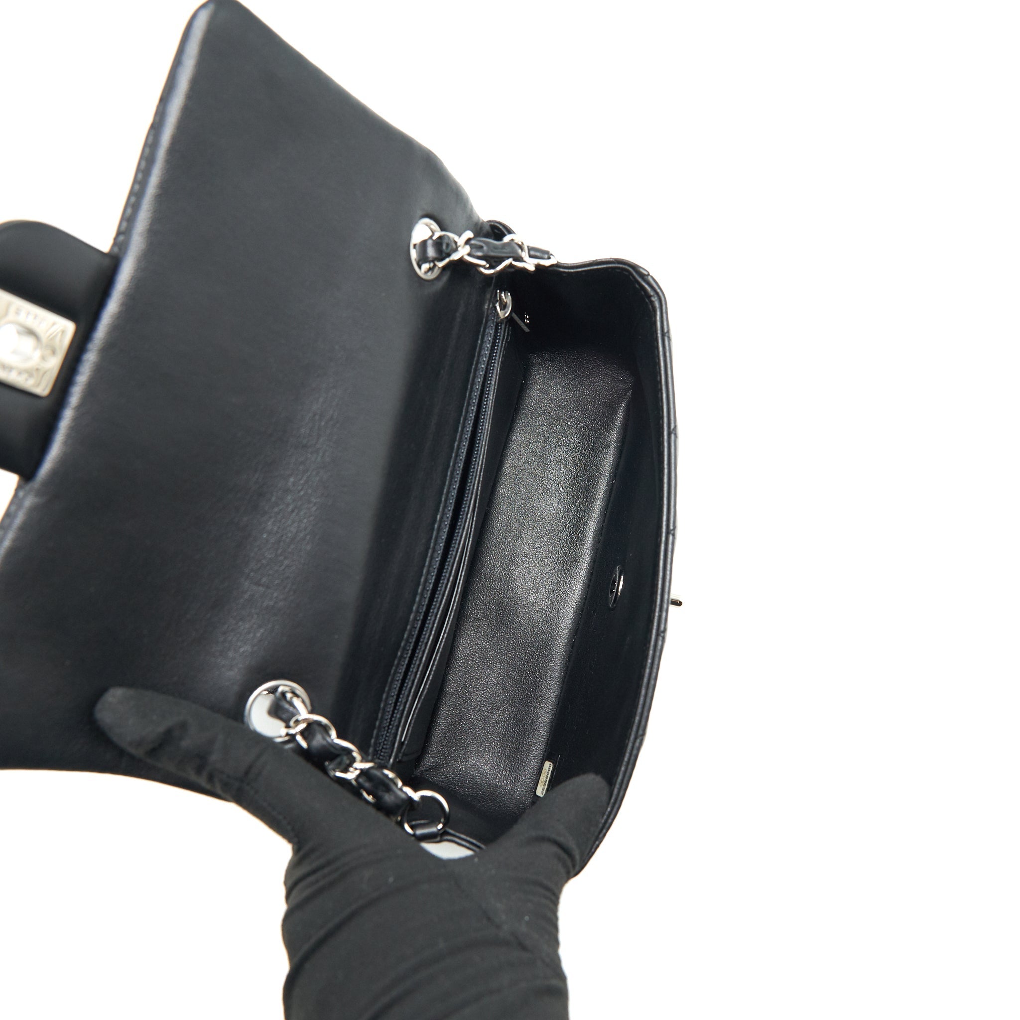 Chanel mini Rectangular Flap bag Lambskin black
