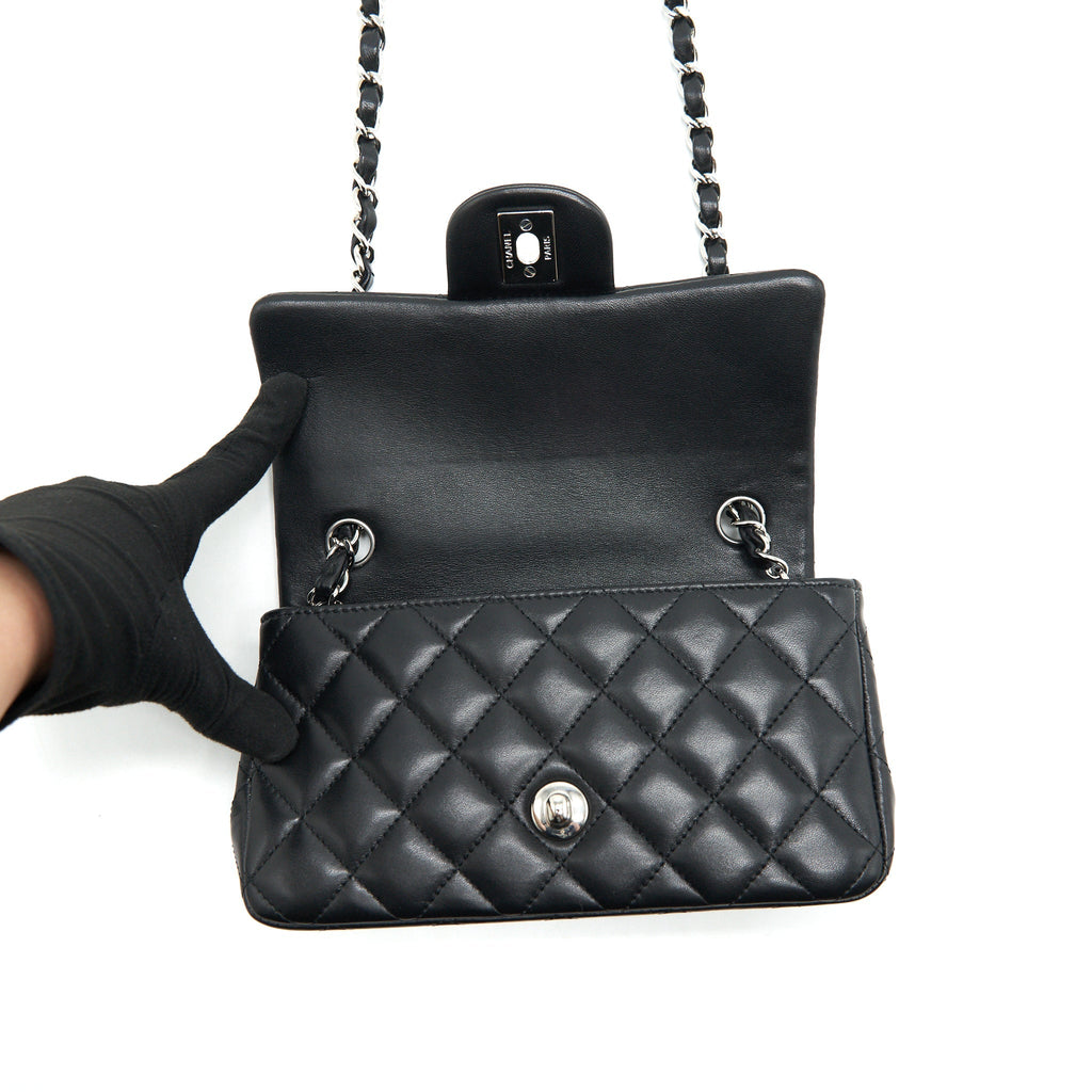 Chanel mini Rectangular Flap bag Lambskin black