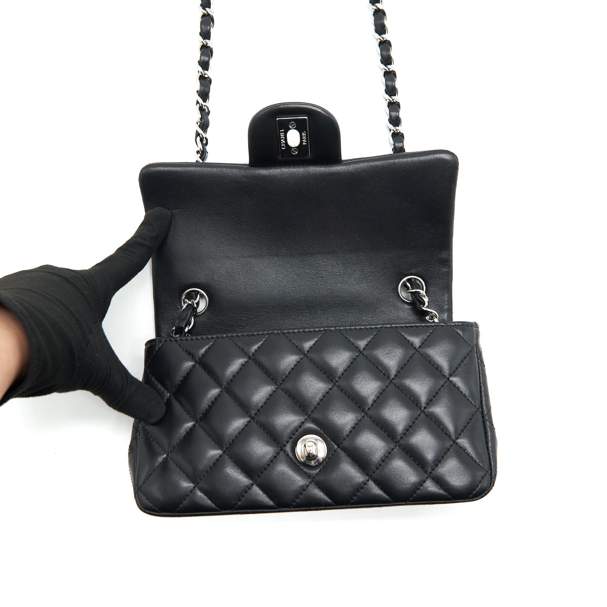 Chanel mini Rectangular Flap bag Lambskin black
