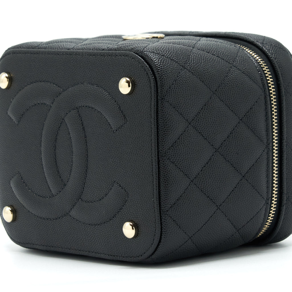 Chanel 22S Top Handle Vanity Caviar Black L