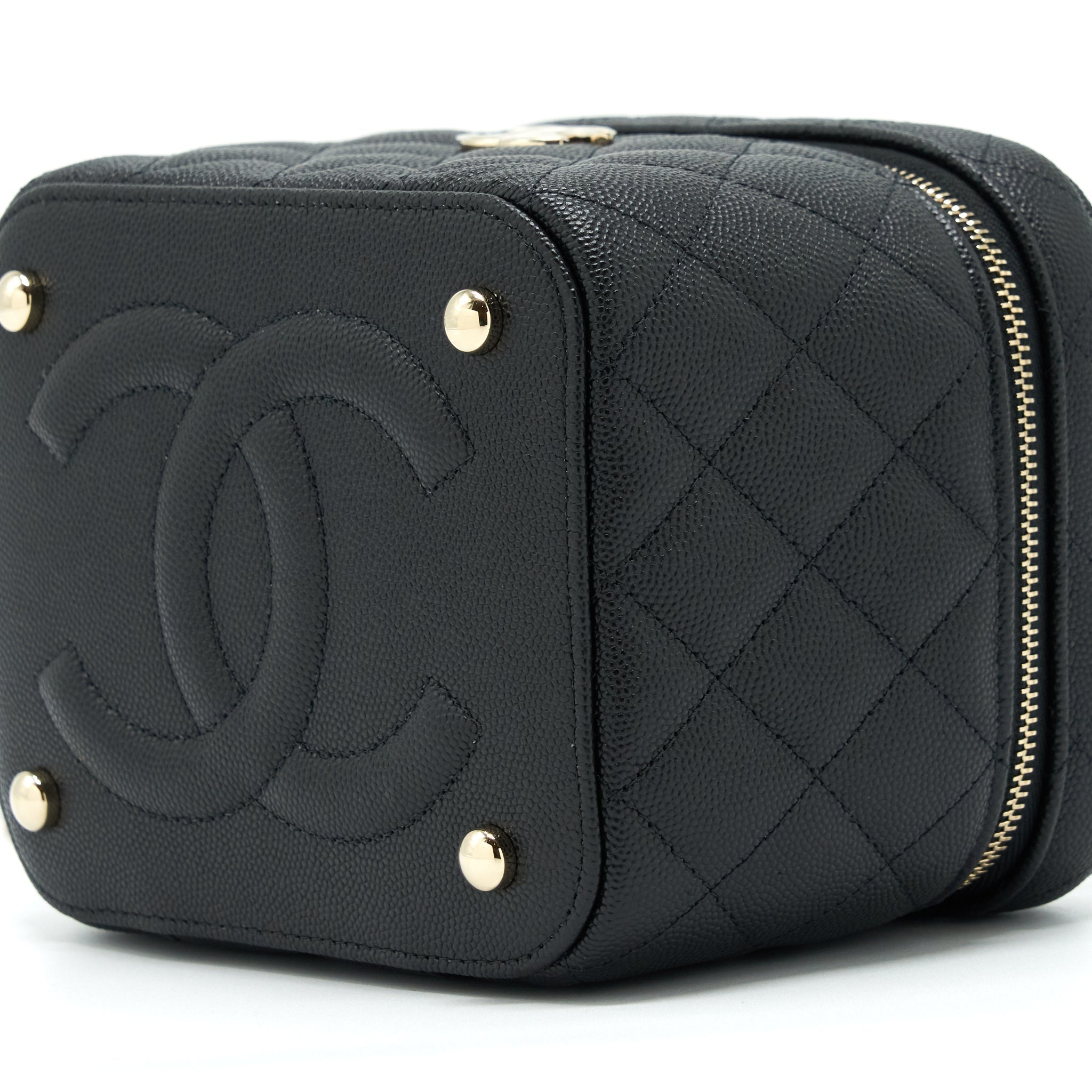 Chanel 22S Top Handle Vanity Caviar Black L