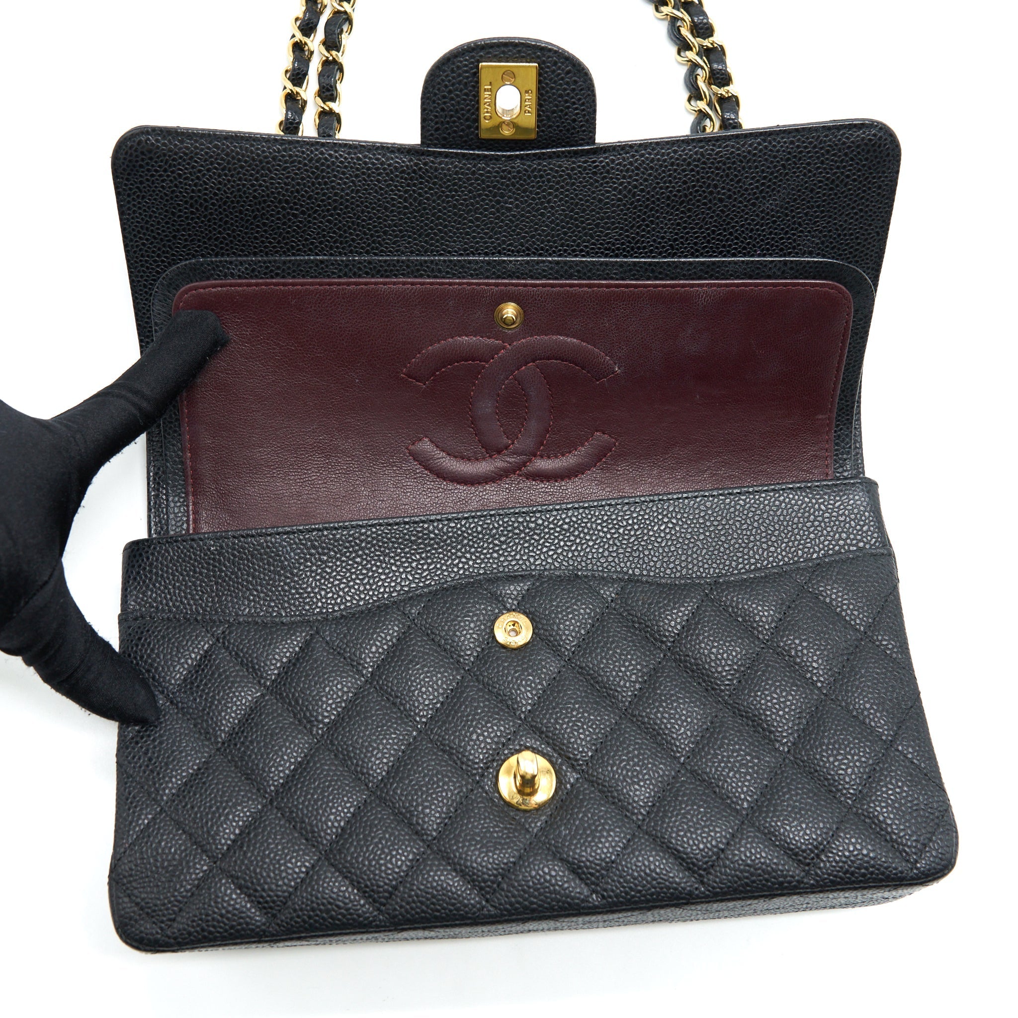 Chanel Medium Classic Double Flap Bag Caviar Black