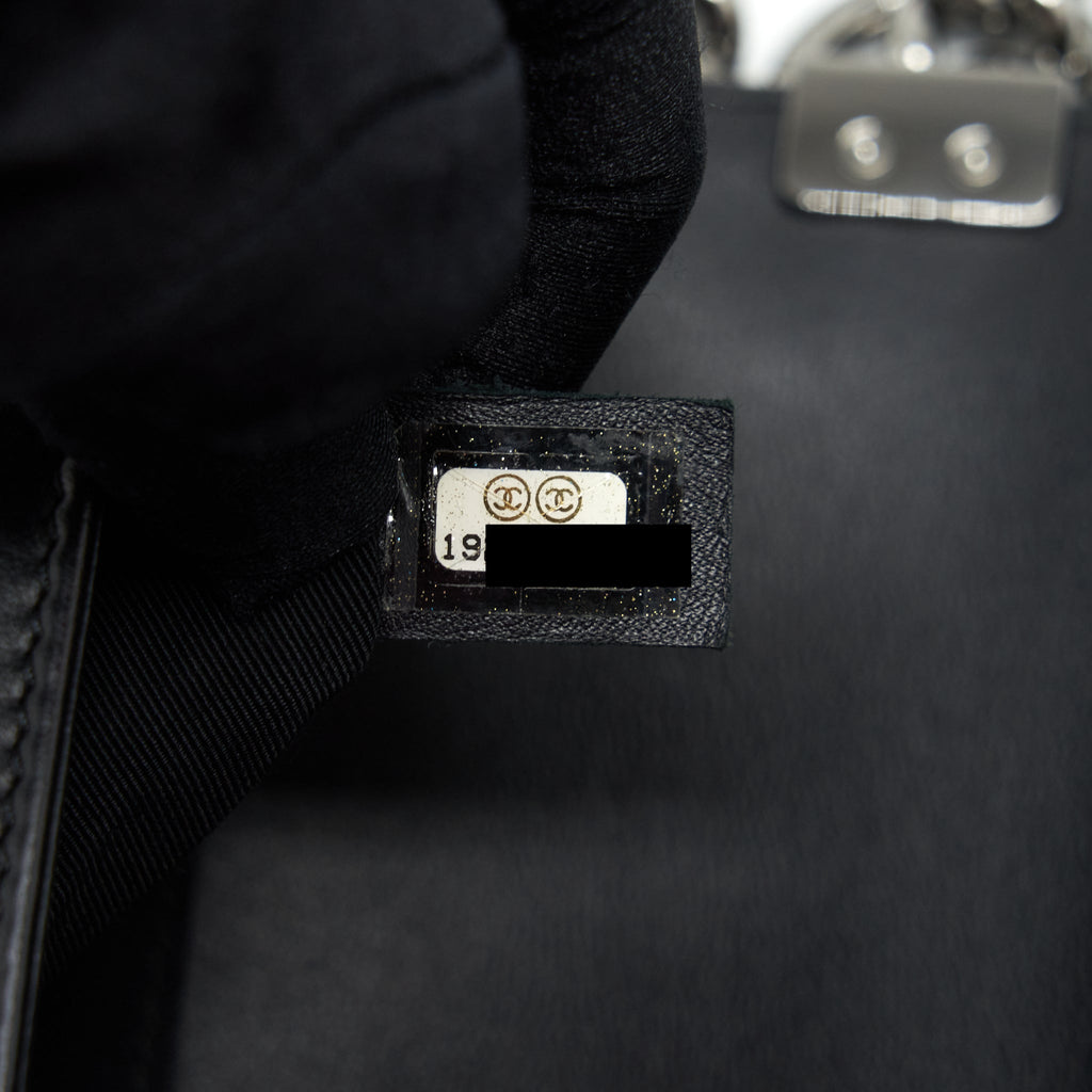 Chanel Medium Boy Bag Quilted And Chevron Calfskin Black